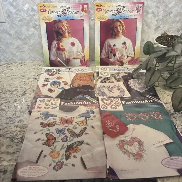 Vintage LOT 6 Daisy‎ Kingdom other brands as well No Sew Iron On Fabric Applique