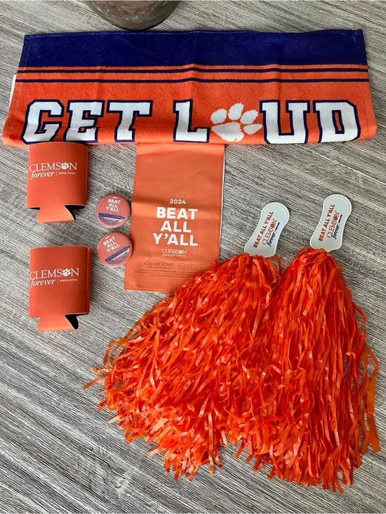 Clemson Fans Rally Towel & Pom-Pom Party Kit