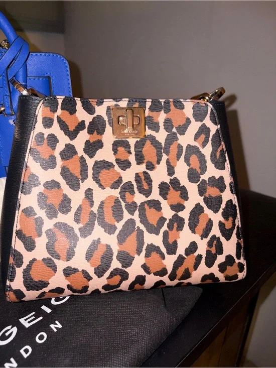 Kate Spade Pheobe NWT Leopard Print Satchel in Tan & Black