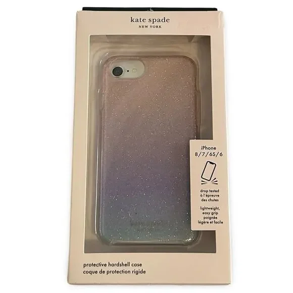 Kate Spade iPhone 8 / 7 / 6S‎ / 6 Case NIB Designer Phone Case Pastels Glitter