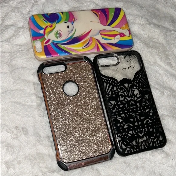 Stylish Glitter and Patterned Phone Case set