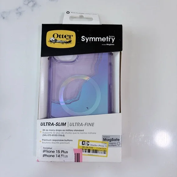 OtterBox Symmetry MagSafe Case iPhone 15 Plus iPhone 14 Plus Purple Iridescent