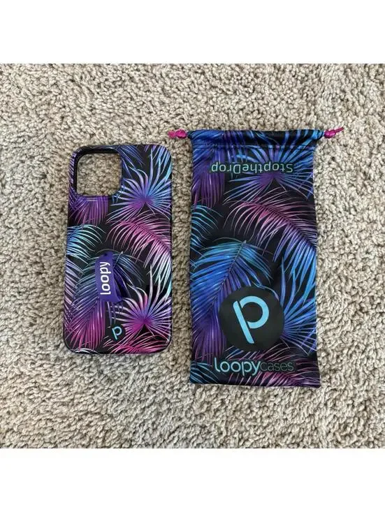 Loopy Case iPhone 12 Pro Max 6.7” Palm Trees Colorful Purple