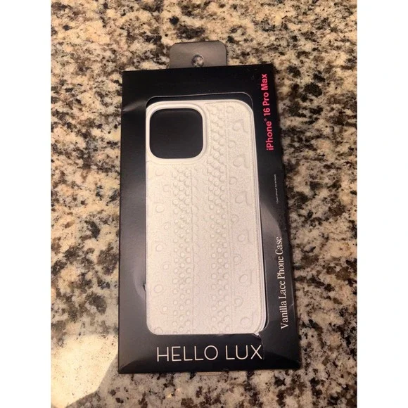 Hello Lux iPhone 16 Pro Max Case Vanilla Lace White Protective Cover