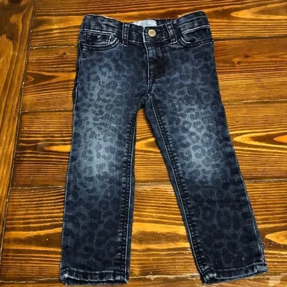 Baby Gap Skinny Fit Size 2 yrs Leopard Print Blue Jeans