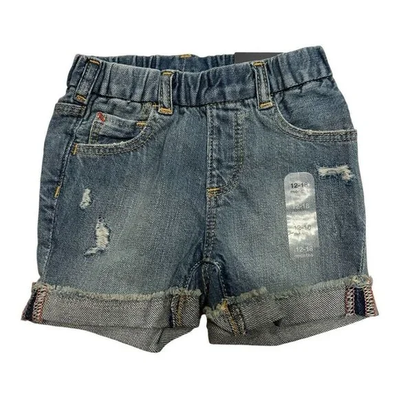 NWT GAP Baby Girls Denim Shorts Sz 18-24M Medium Wash #574790