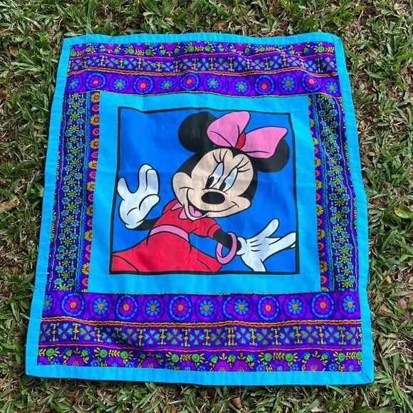 Patchwork Quilt Blanket Lap Throw 30 x 34 Crib Blanket Minnie Mouse