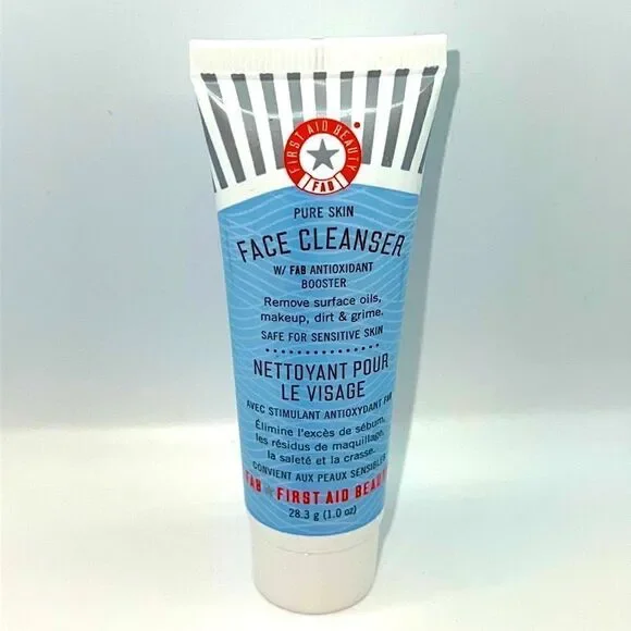 $5🌟 First Aid Beauty Pure Skin Face Cleanser with FAB Antioxidant Booster