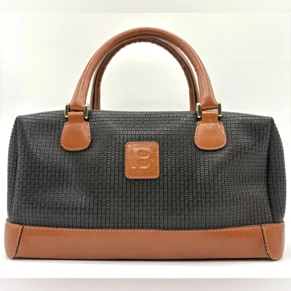 BALLY - VINTAGE- EUC - Mini Boston Bag with Embossed Logo - Amazing Condition