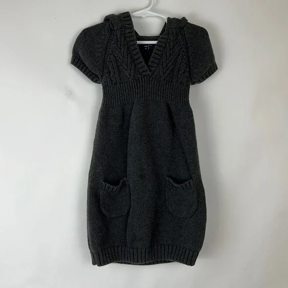 BABY GAP Sweater Dress hoodie shortsleeve in charcoal 4T