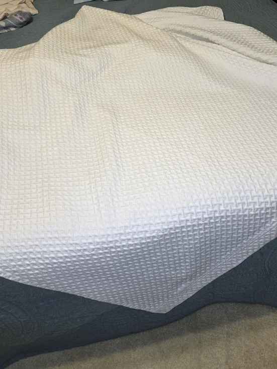 L N T Home Ivory Textured Coverlet - Cotton Home Bedding 80 X 62