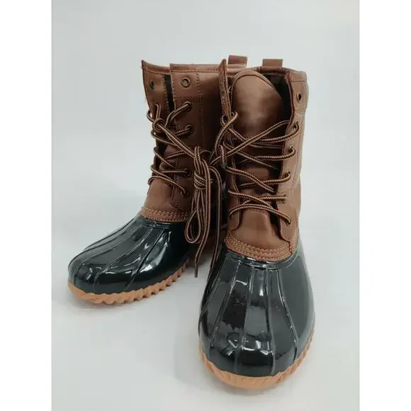 Sporto Duck Boots Mens Size 6 Brown Black Waterproof‎ Lace-Up Rugged