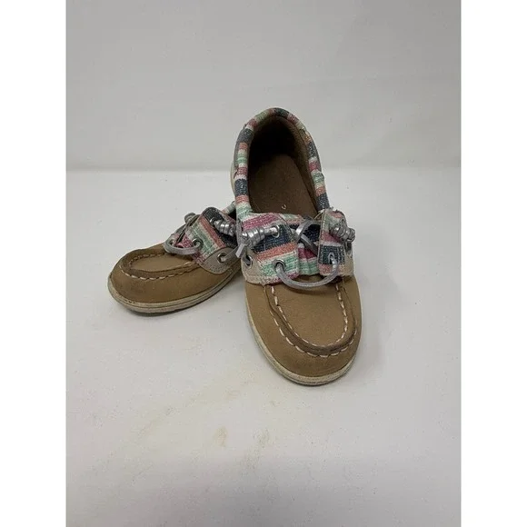 Sperry Boat Shoes Striped Accent Casual Comfort Loafers‎ kids Sz 9