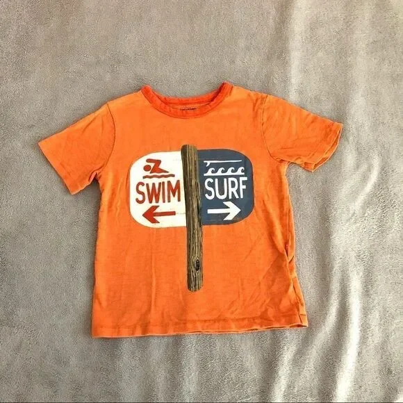 Baby Gap Short Sleeve Ringer Tee w/ Surf graphic