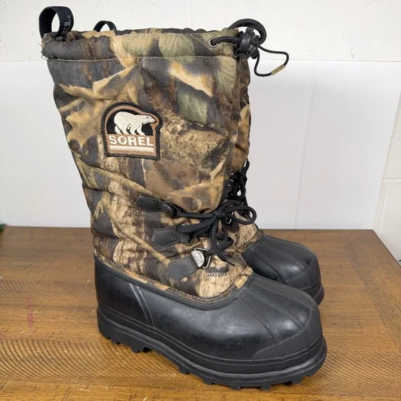 Sorel Boots Mens 7 Camo Kaufman Glacier‎ Felt Insulated Waterproof Winter Snow
