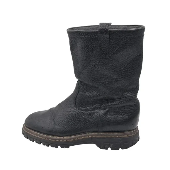 Blondo Snow Boots Winter Mens Size 9 Black Leather Wool Lined Pull On Canada‎