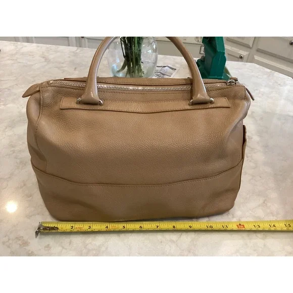 Furla Leather Satchel Top‎ Handle Bag Designer Purse Handbag Tan