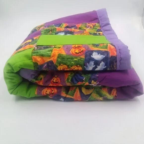 Handmade Halloween Patchwork Quilt Baby Lap 37x36