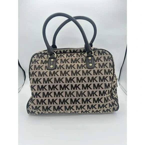 Boston Handbag With Monogram On CanvasMichael Kors Satchel