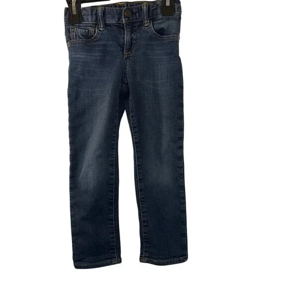 Baby Gap‎ 1969 Boys Slim Fit Dark Wash Denim Jeans Size 5 Years Adjustable Waist