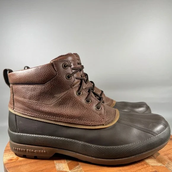 Sperry Top-Sider Avenue Duck Boot Mens 10 Brown Waterproof Leather STS19556