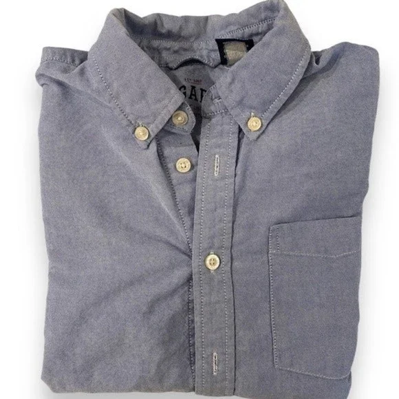 Gap Youth Boys Blue Short Sleeve Button Down Shirt | Size Medium (7/8)