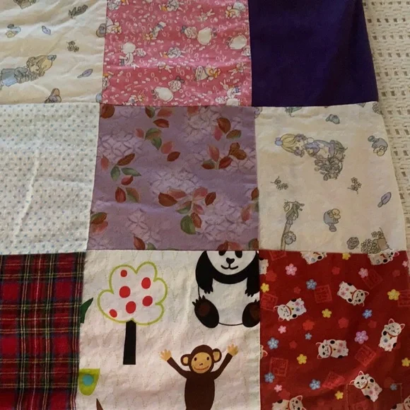 Vintage baby crib quilted blanket