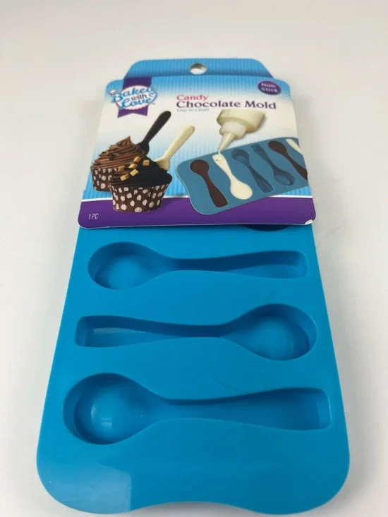 Blue Silicone Spoon Candy & Chocolate Mold