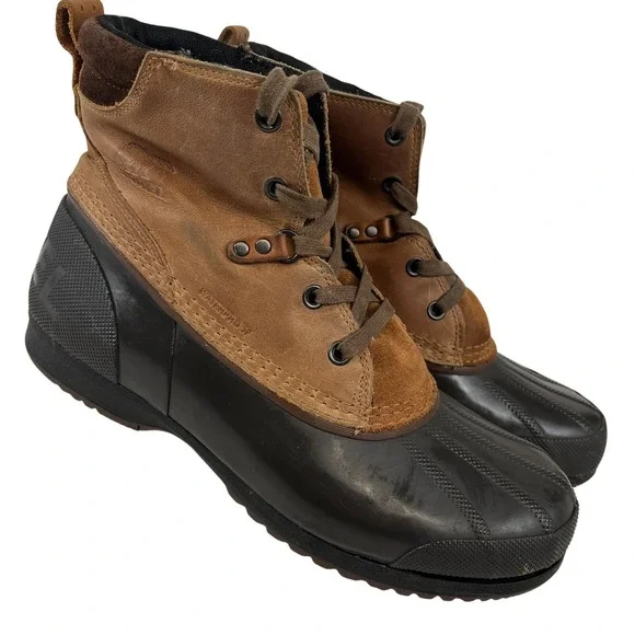 Sorel‎ Snow Boots Mens Size 10 Brown Leather Waterproof Duck Lined NM2101-286