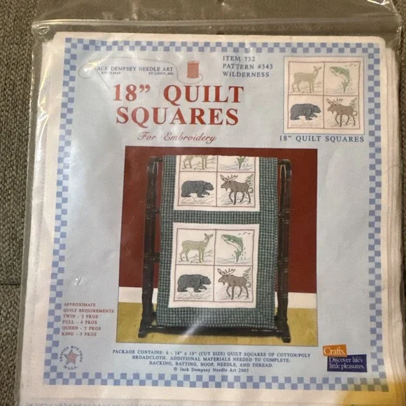 Jack Dempsey Needle Art Item 732 #343 Wilderness Quilt Squares