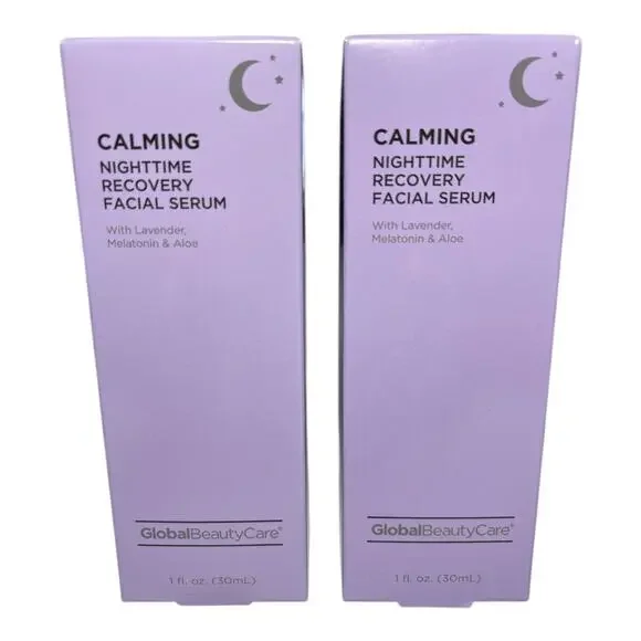 GLOBAL BEAUTY CARE Calming Nighttime Recovery Facial Serum~ 2 pack~ 1 fl oz per