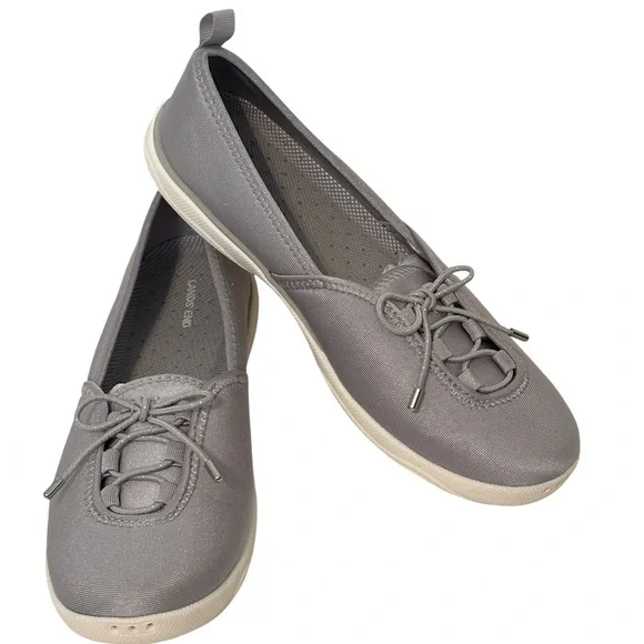 LANDS END Blue/Gray Casual Boat Shoes Size 7.5