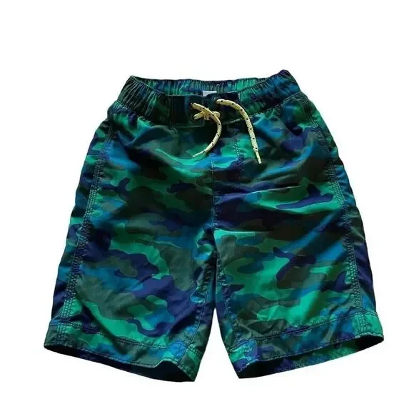 Gap Green Blue Camo Island Summer Short Board Pants SZ S (6/7) # 1204