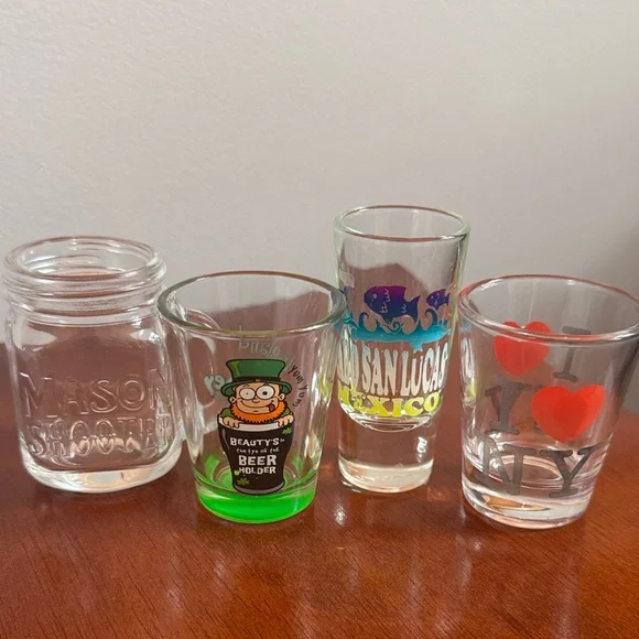 Assorted Shot Glass Set - Clear, Green, Multicolor