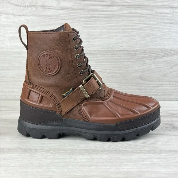 Polo Ralph Lauren Oslo Low Buckle Size 9 D Mens Brown Waterproof Leather Boots