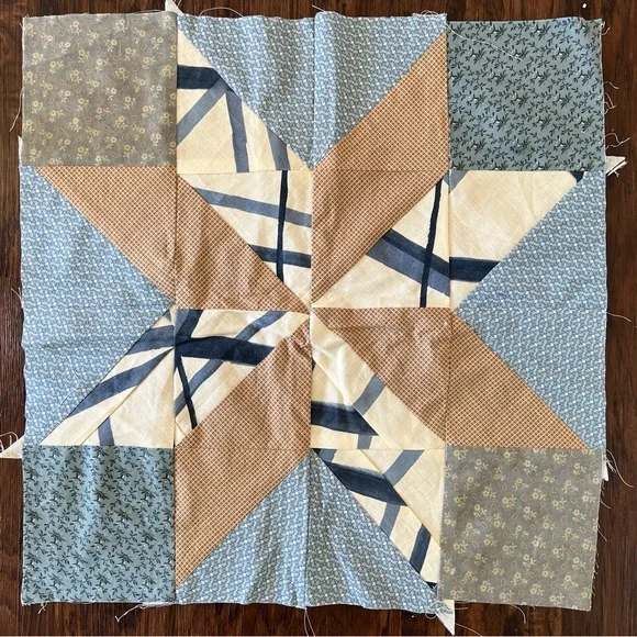 Vintage star quilt square cutter lot 3 22” square Americana vintage fabric corgi