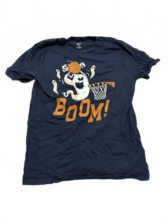 GAP Kids Boys T-Shirt Basketball Graphic BoOM! Navy L Husky
