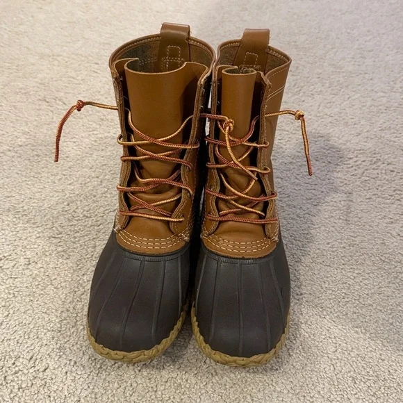 L.L. Bean Tan & Brown Rain/Snow Boots/Sturdy Sole & Comfortable (30)