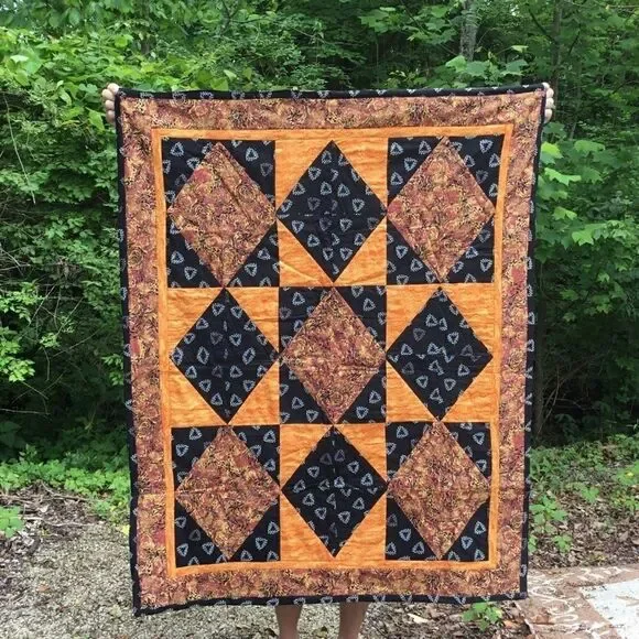 NWT HandCrafted Fall Color Quilt