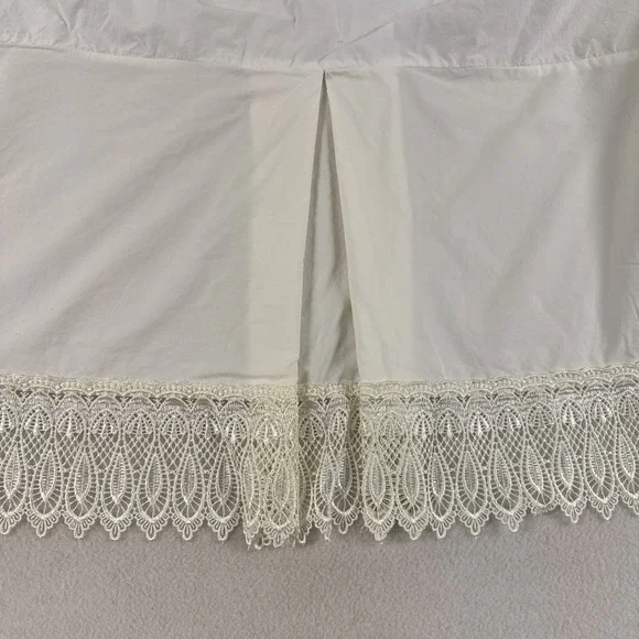 Charter Club Cal King Bed Skirt Lace Farmhouse Cottage Cream 15.5