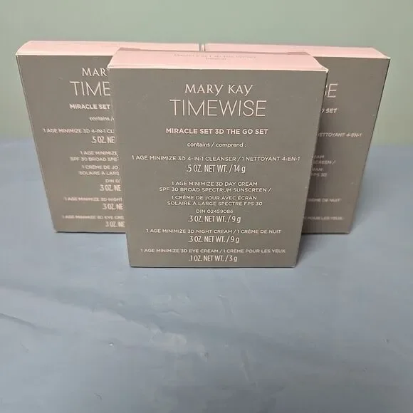 Mary Kay Timewise Miracle Set The 3D Go Set NIB Lot of (3) Exp. 07/24 & 8/22‎