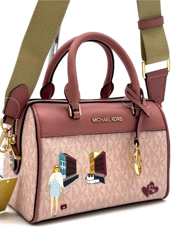 Michael Kors XS Jet Set Travel Girl Duffle Crossbody Bag Powder Blush