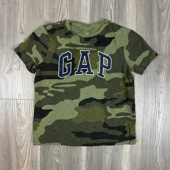 Kids Gap Logo Camo Tee Shirt - SIZE L Baby Tee Y2K‎