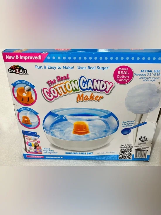 Cotton Candy Maker - Blue, White & Orange see details picture no accessories.