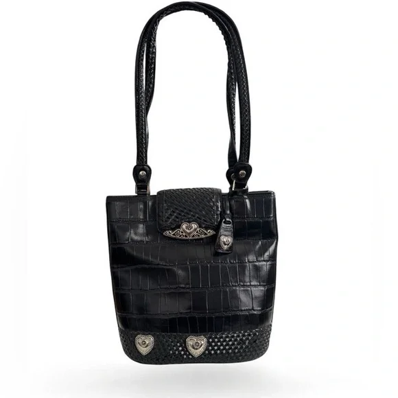 Vintage Marc Chantal MC black leather shoulder bag