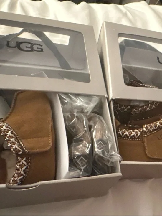 UGG Chestnut Suede Moccasin Slippers size 1 for newborns a set of 2 for twins