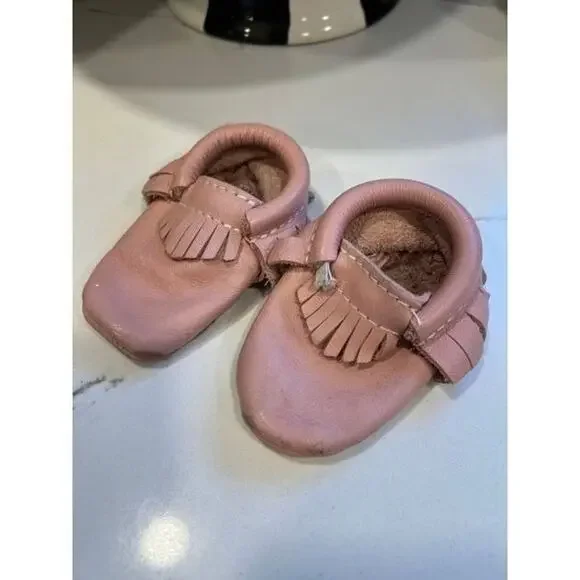 Freshly Picked Blush pink Moccasin Baby Shoe 2‎