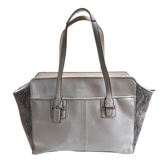 Coach Leather Taylor Mixed Exotic Alexis F30142 Satchel Tote Bag