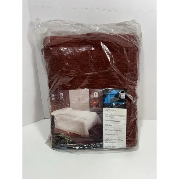Vintage Fieldcrest Cotton Polyester Rayon Bedspread‎ Brown Twin 81