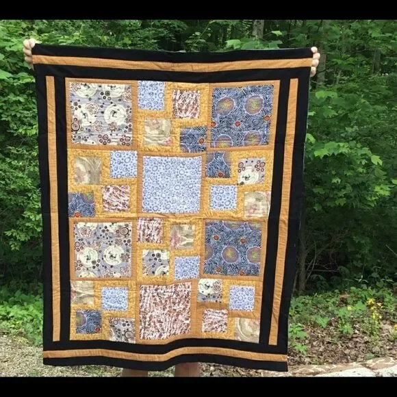 NWT Hand Crafted Quilted Aboriginal Fabrics Quilt